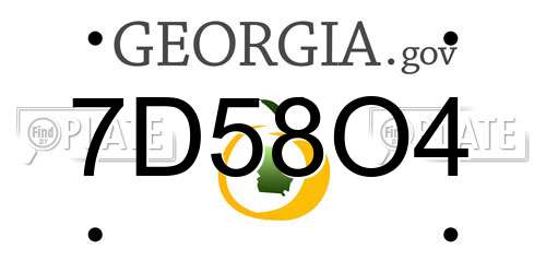 7D58O4 Georgia License Plate