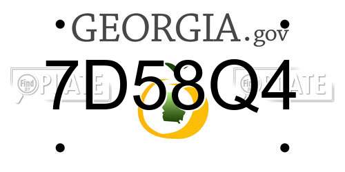7D58Q4 Georgia License Plate