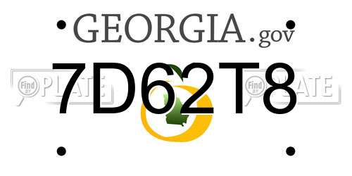 7D62T8 Georgia License Plate