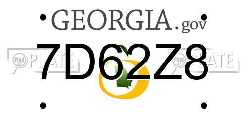 7D62Z8 Georgia License Plate