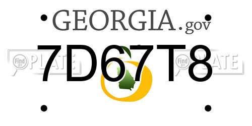 7D67T8 Georgia License Plate
