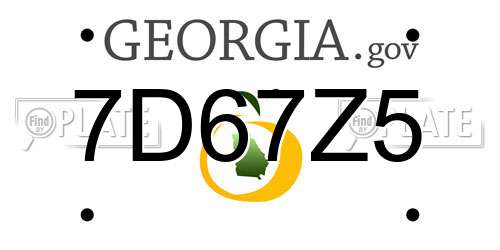 7D67Z5 Georgia License Plate