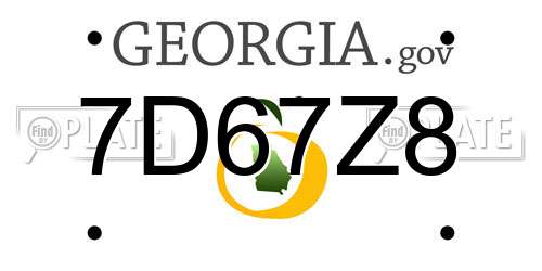 7D67Z8 Georgia License Plate