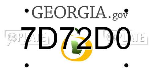 7D72D0 Georgia License Plate