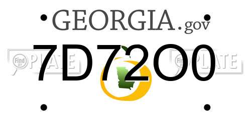 7D72O0 Georgia License Plate