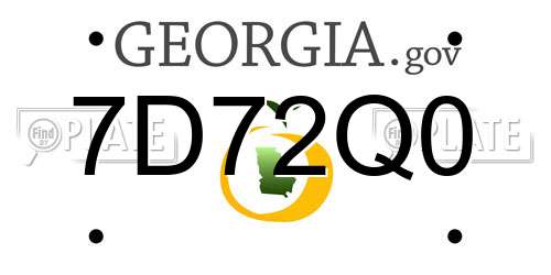 7D72Q0 Georgia License Plate