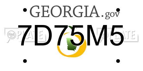 7D75M5 Georgia License Plate