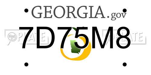 7D75M8 Georgia License Plate