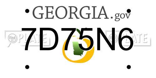 7D75N6 Georgia License Plate