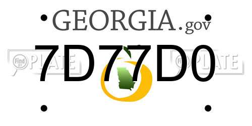 7D77D0 Georgia License Plate