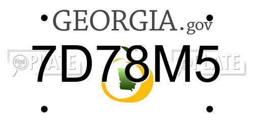 7D78M5 Georgia License Plate