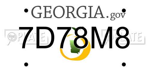 7D78M8 Georgia License Plate