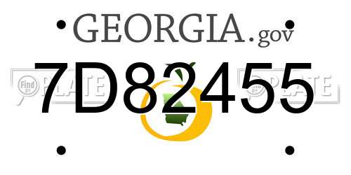 7D82455 Georgia License Plate