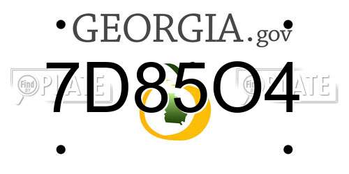 7D85O4 Georgia License Plate