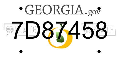 7D87458 Georgia License Plate