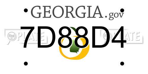 7D88D4 Georgia License Plate