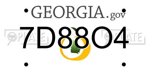 7D88O4 Georgia License Plate