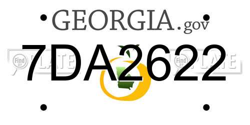 7DA2622 Georgia License Plate