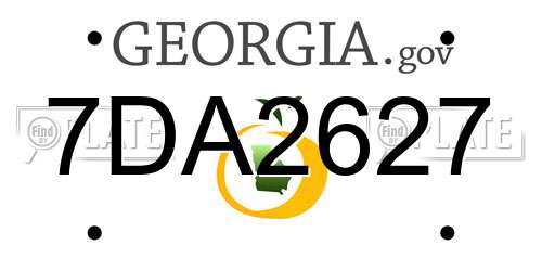 7DA2627 Georgia License Plate
