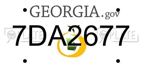 7DA2677 Georgia License Plate