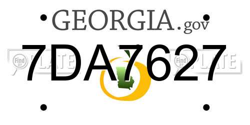 7DA7627 Georgia License Plate