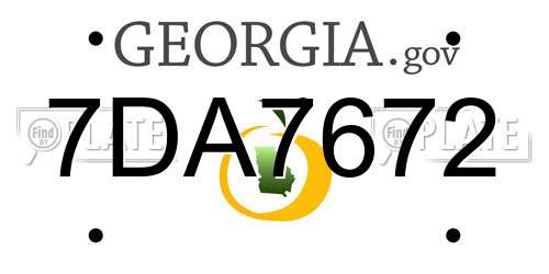 7DA7672 Georgia License Plate