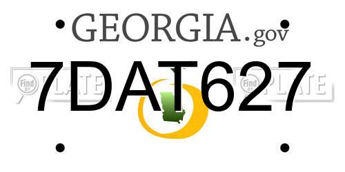 7DAT627 Georgia License Plate