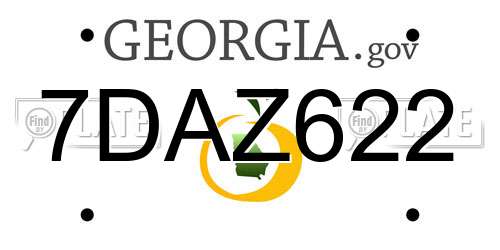 7DAZ622 Georgia License Plate
