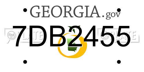 7DB2455 Georgia License Plate