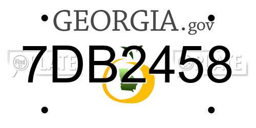 7DB2458 Georgia License Plate