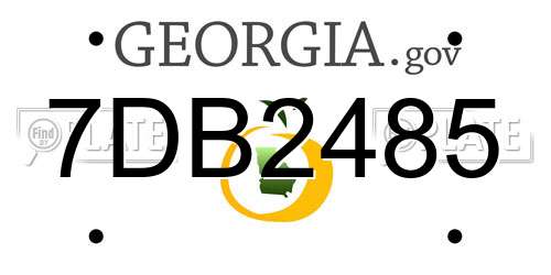 7DB2485 Georgia License Plate