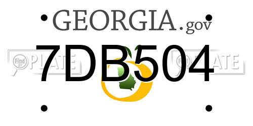 7DB504 Georgia License Plate