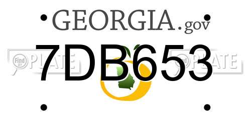 7DB653 Georgia License Plate