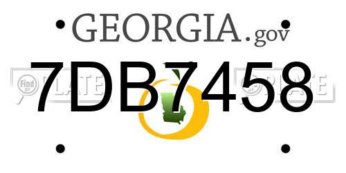 7DB7458 Georgia License Plate