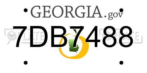 7DB7488 Georgia License Plate