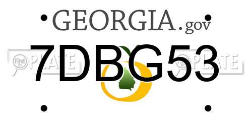 7DBG53 Georgia License Plate