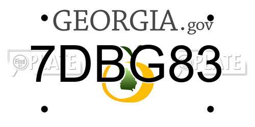 7DBG83 Georgia License Plate