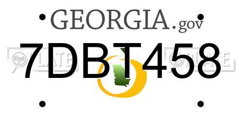 7DBT458 Georgia License Plate