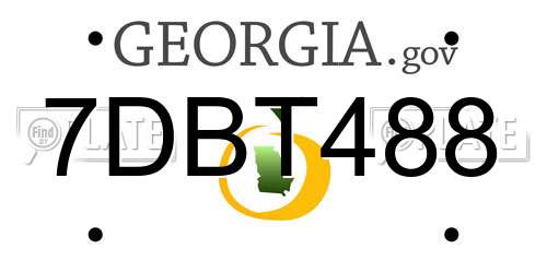 7DBT488 Georgia License Plate