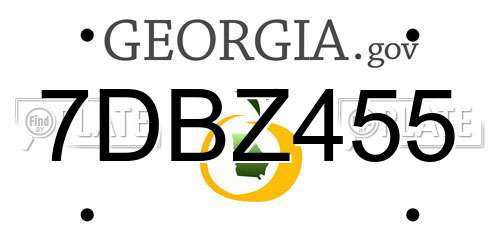 7DBZ455 Georgia License Plate