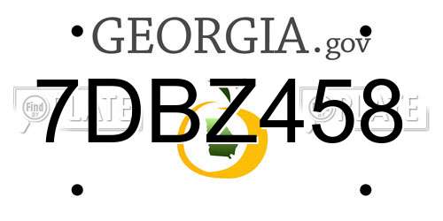 7DBZ458 Georgia License Plate