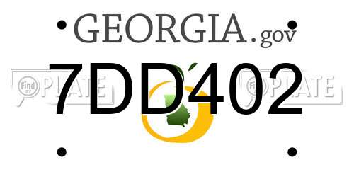 7DD402 Georgia License Plate