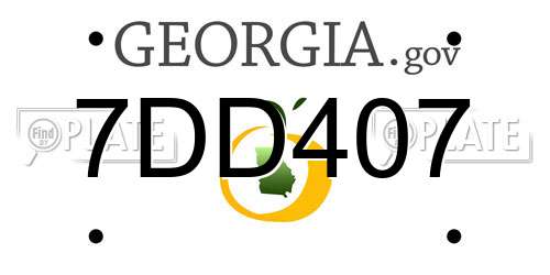 7DD407 Georgia License Plate