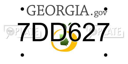 7DD627 Georgia License Plate