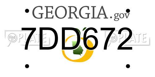 7DD672 Georgia License Plate
