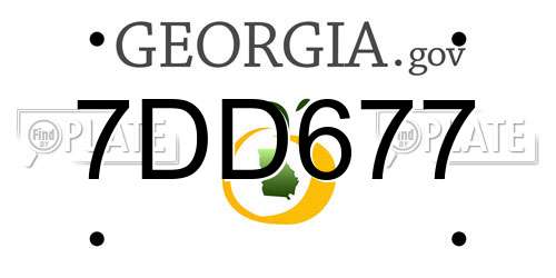 7DD677 Georgia License Plate