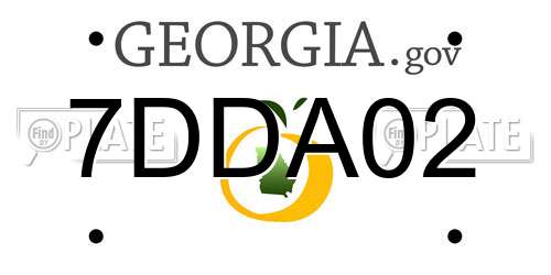7DDA02 Georgia License Plate