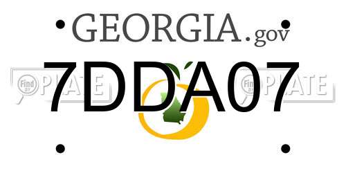 7DDA07 Georgia License Plate