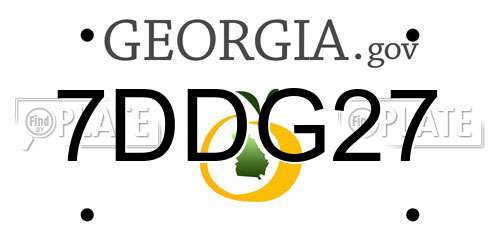 7DDG27 Georgia License Plate