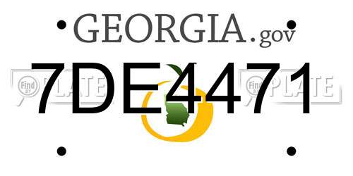 7DE4471 Georgia License Plate